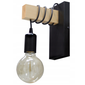 LAMPA KINKIET ŚCIENNY PLAFON 018-K DREWNO LOFT SALON SYPIALNIA SCHODY HOL